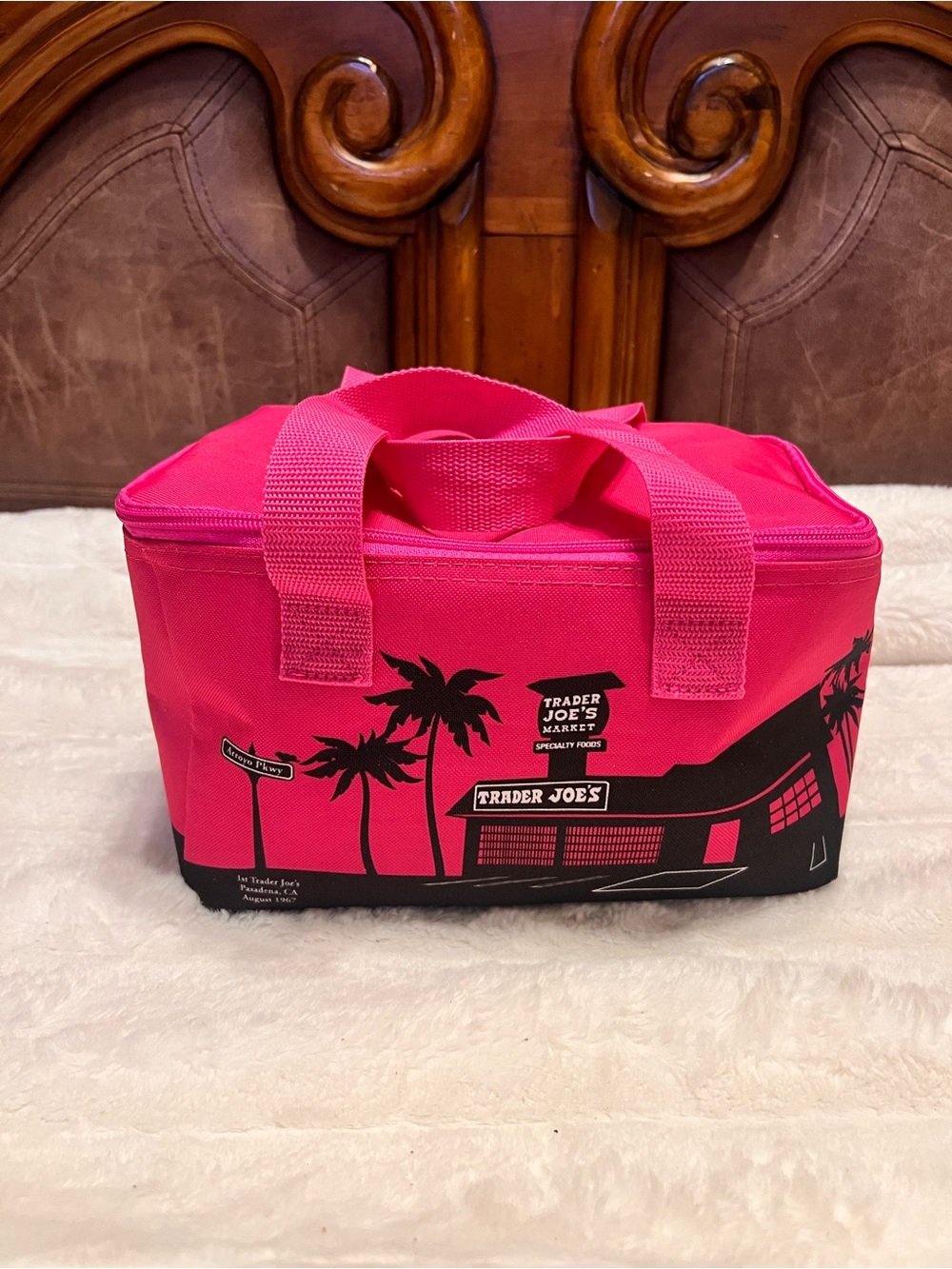 Trader Joe's Pink Insulated Cosmetic & Lunch Tote
